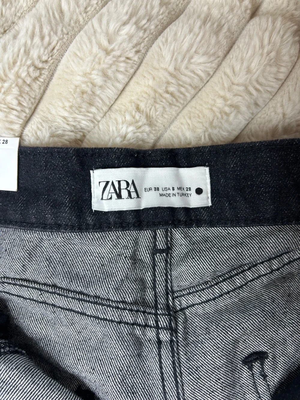 Zara The Panelled Slim Black Jeans Size 6 - Picture 6 of 9